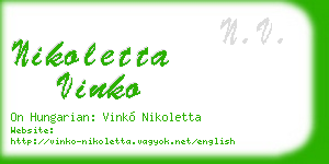 nikoletta vinko business card