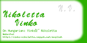 nikoletta vinko business card